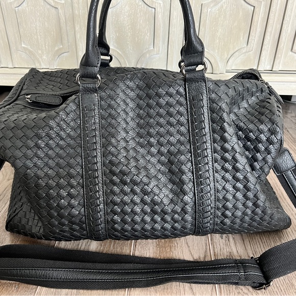Vici Collection - Black Vegan Leather Duffle Bag - Picture 2 of 5